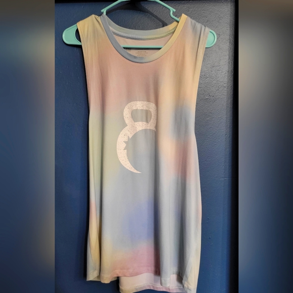 Zyia pastel tie dye kettle bell moon tank
